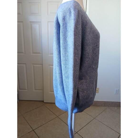 J Crew Womens Sweater Medium Blue Gray Alpaca Merino Wool Blend Textured Cozy - Picture 3 of 15